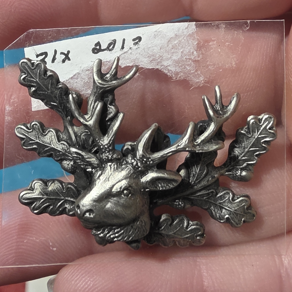 Antique Silver Deer Brooch